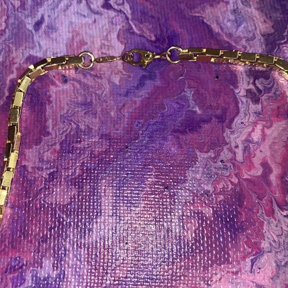 Vintage Monet Square Box Style Chain Necklace - Picture 4 of 6